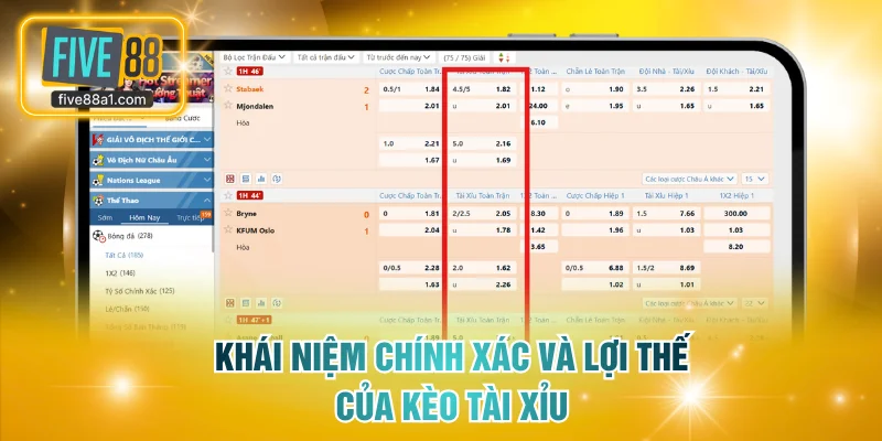 Khái niệm chính xác và lợi thế của kèo Tài Xỉu